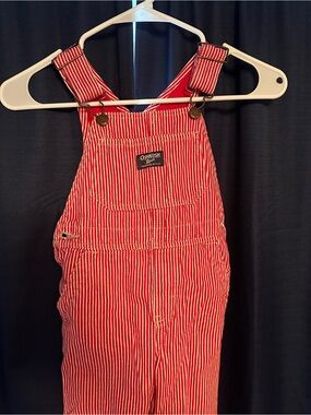 OshKosh B'gosh Toddler Boy Hickory Stripe Overalls - Red/White